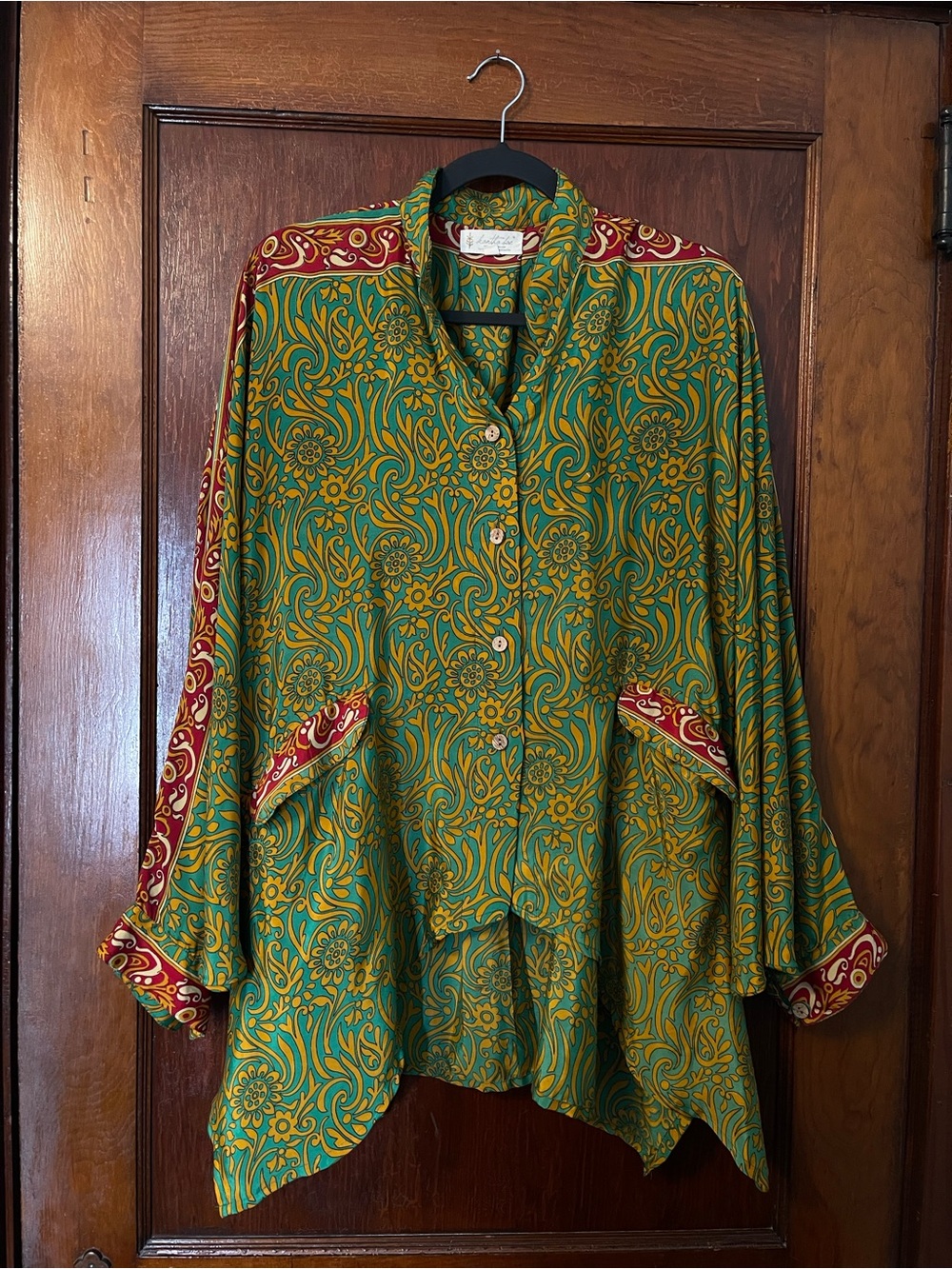 Kantha Bae silk batwing blouse